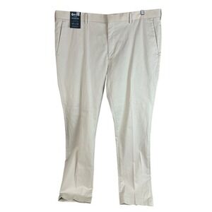 NEW Murano Mens‎ Evan Extra Slim Fit Khaki Chino Pants 42x32 Stone Beige Stretch